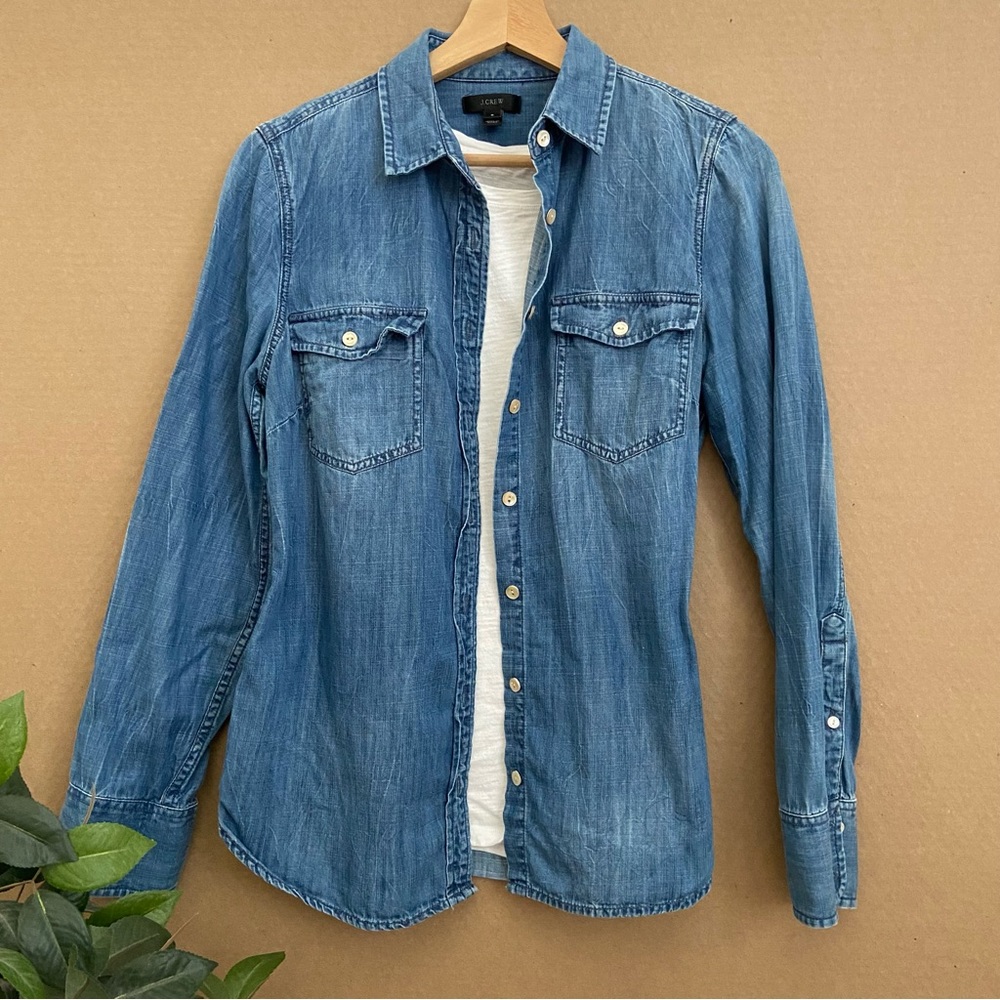 J CREW Denim Button Down - Picture 3 of 11